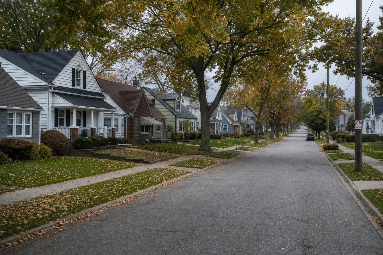 Completed asphalt shingle roofs on east-side Cleveland, OH homes